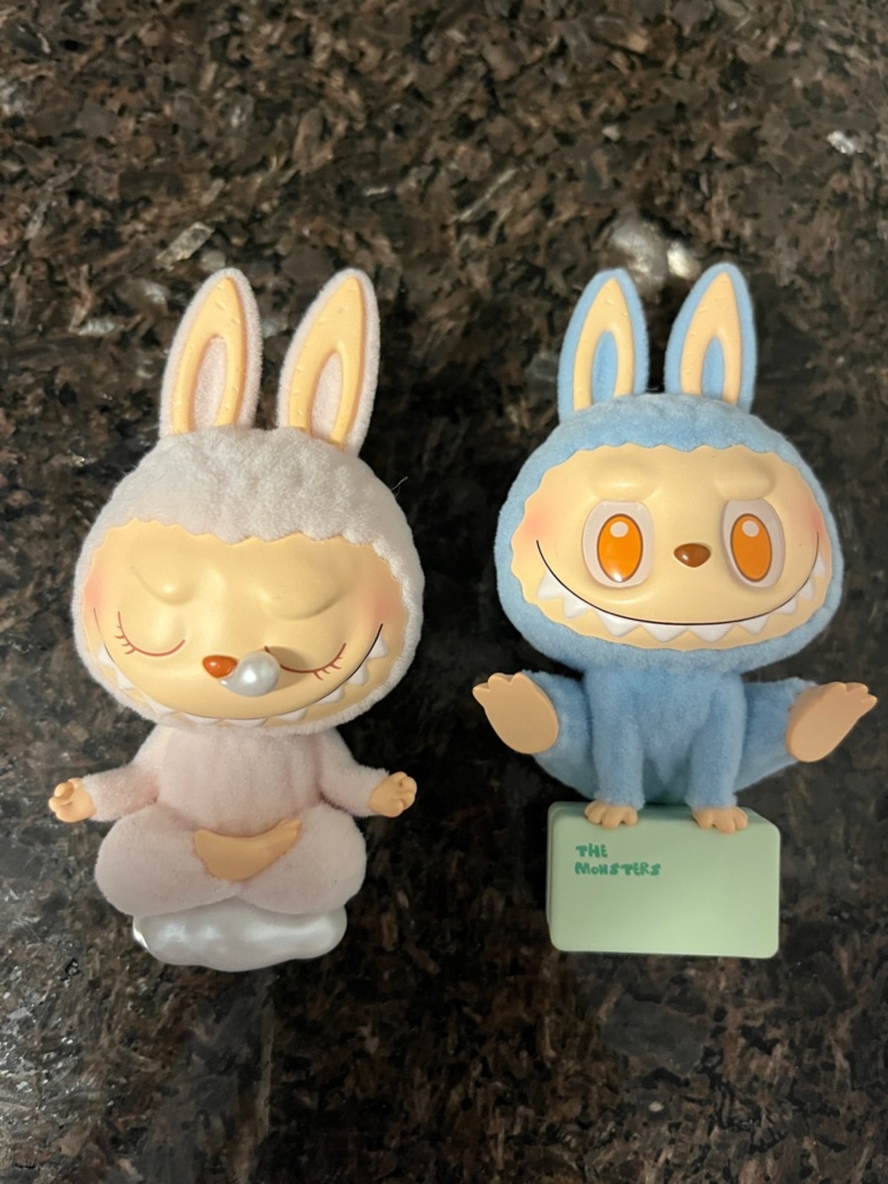 Plush Bunny Figures Set - Blue and Pink The Monsters Collection
